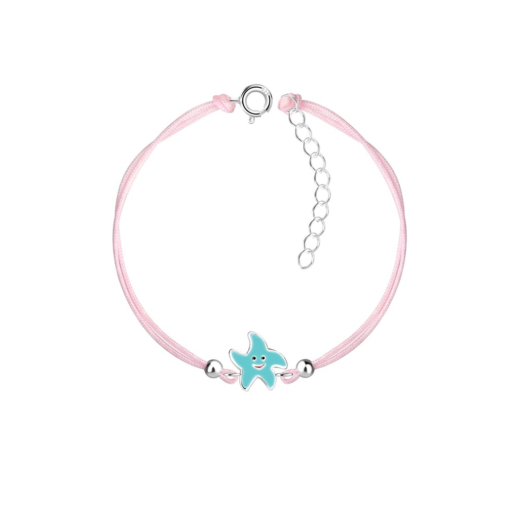 [10028674] Silver Starfish Cord Bracelet