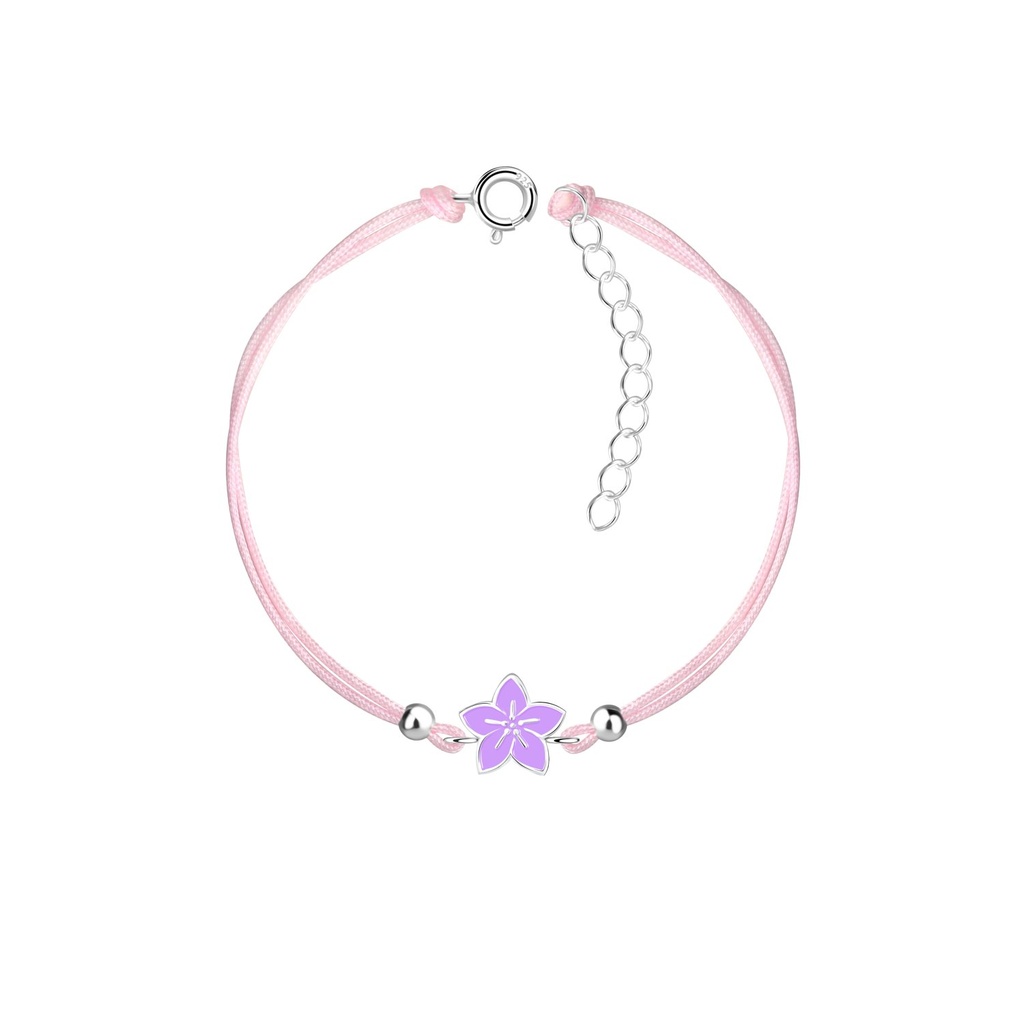 Silver Flower Cord Bracelet