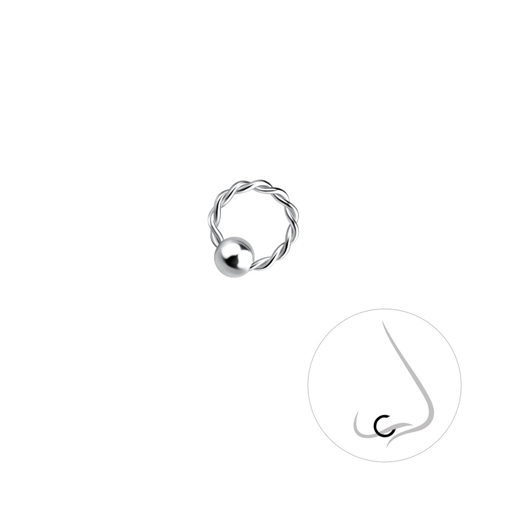 7mm Silver Twisted Continuous Ring