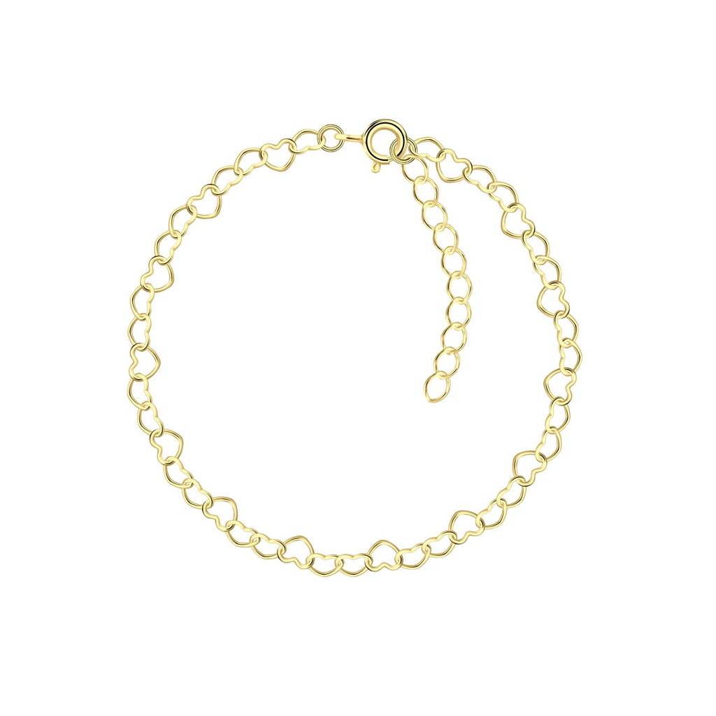 [10028047] 18cm Silver Heart Bracelet