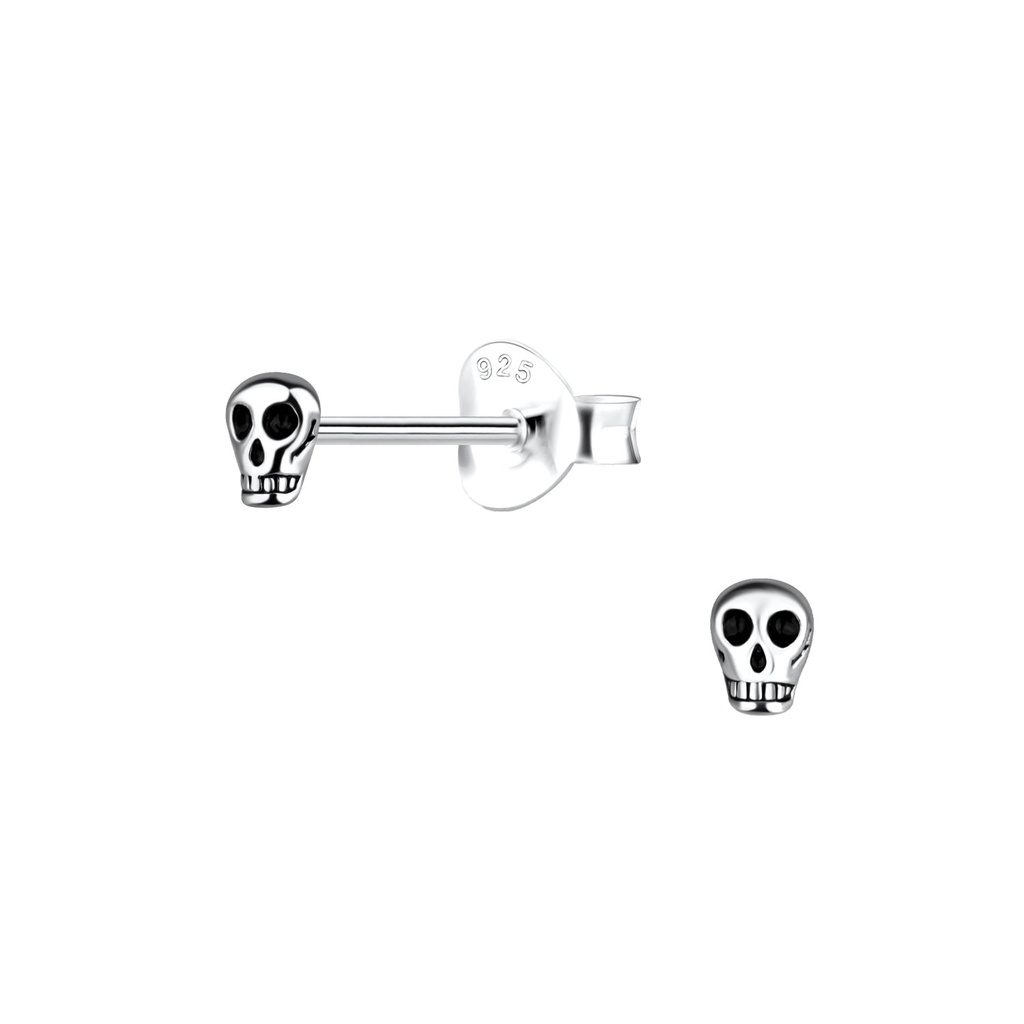 Silver Skull Stud Earrings