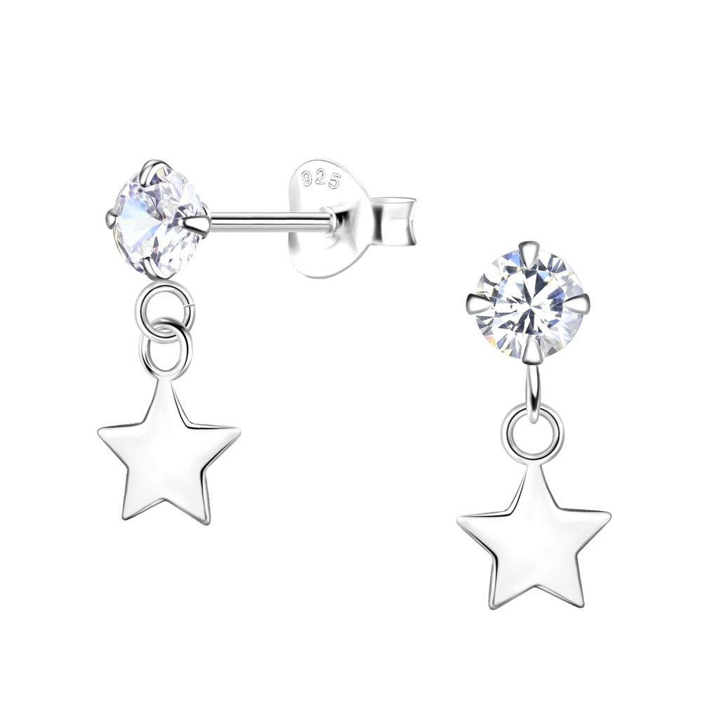Silver Star Stud Earrings