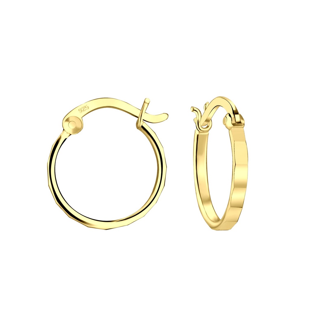 Créoles fermoir français en argent 14 mm
