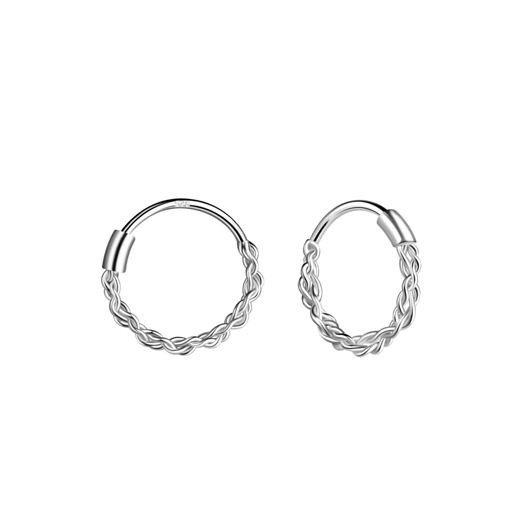 Créoles torsadées en argent 10 mm