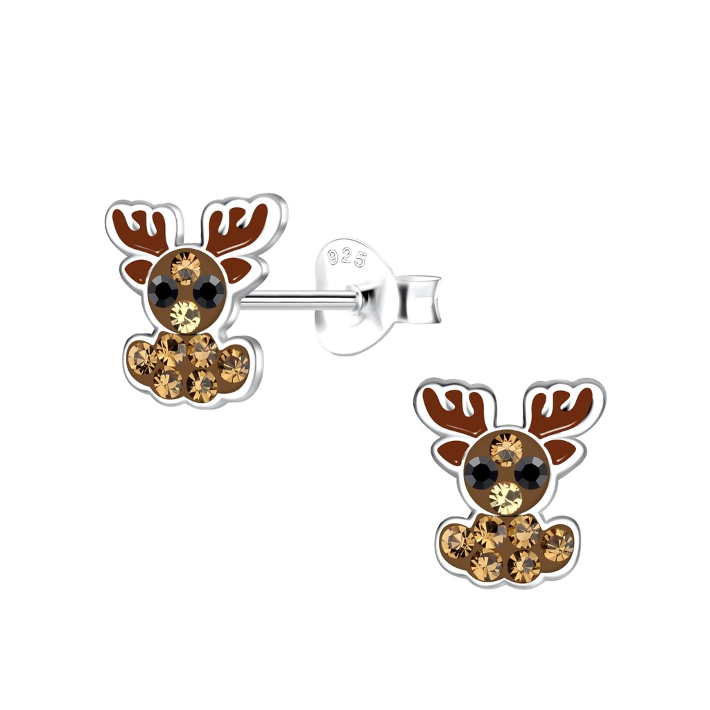 [10029890] Silver Deer Stud Earrings