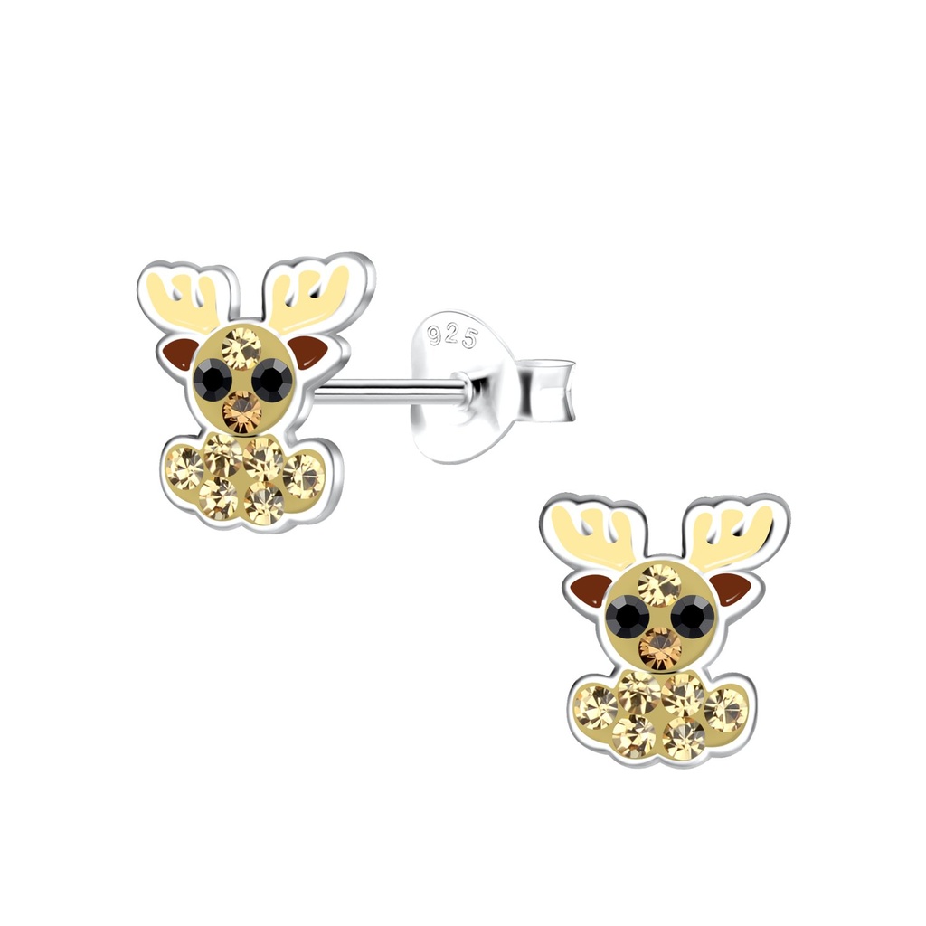 Silver Deer Stud Earrings