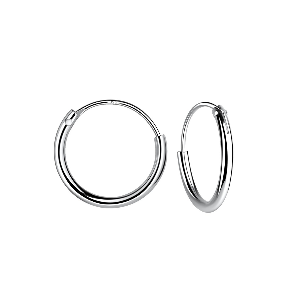 [10011460] 12mm Silver Hoop Earrings