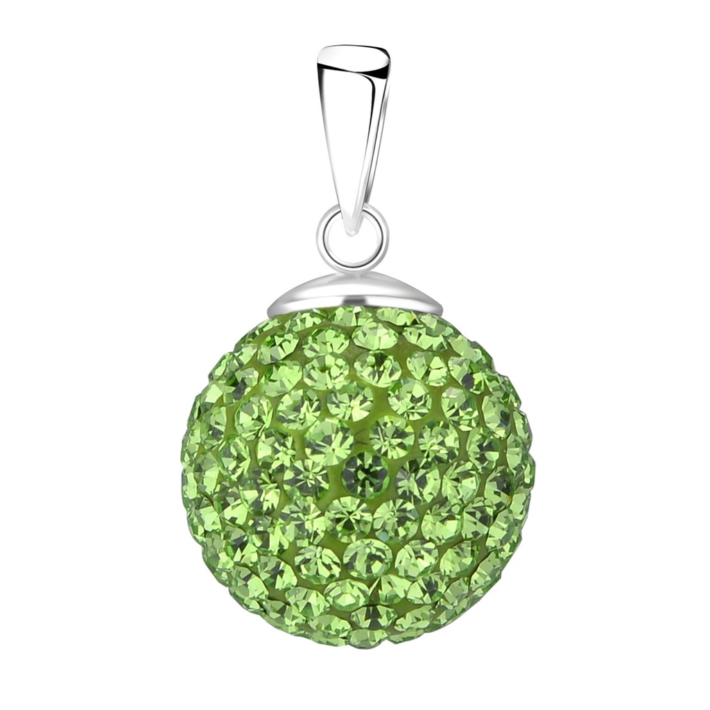 14mm Crystal Ball Silver Pendant