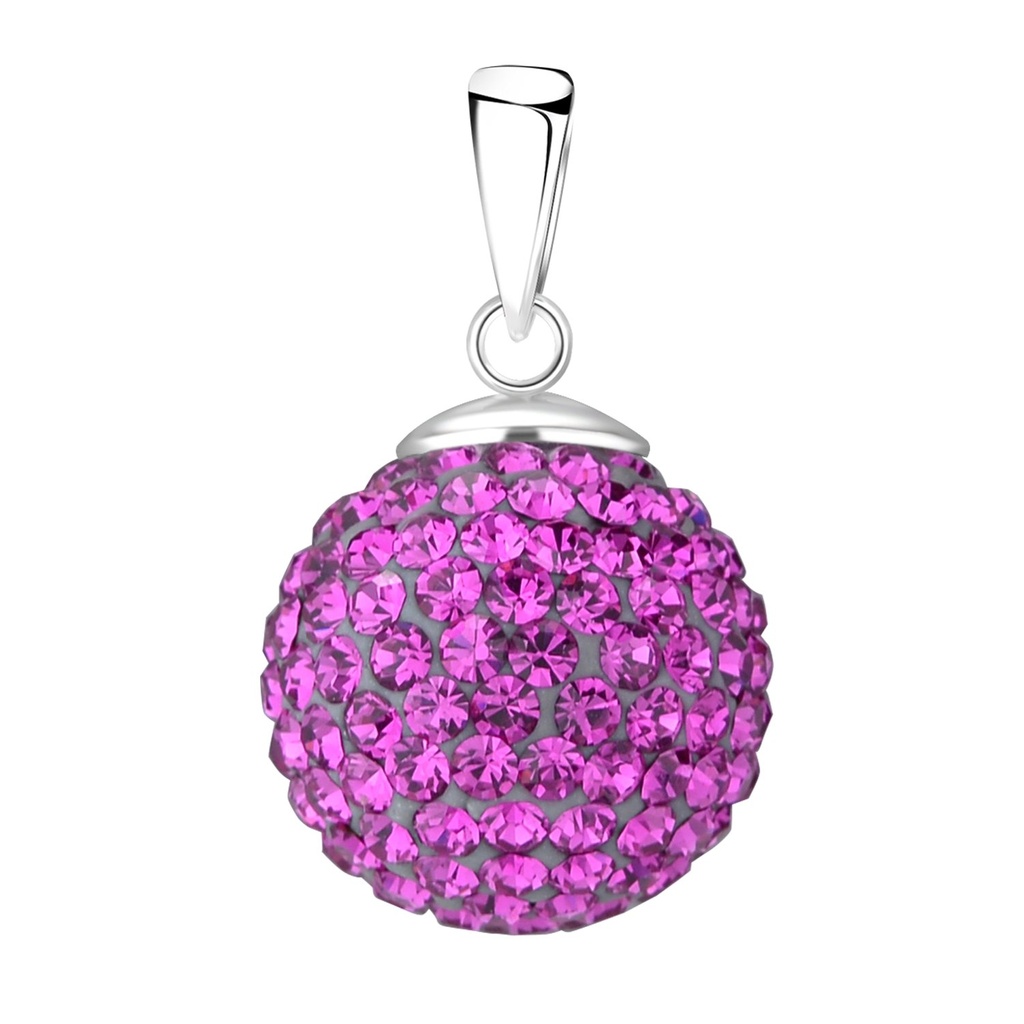 Pendentif boule en argent cristal 14 mm