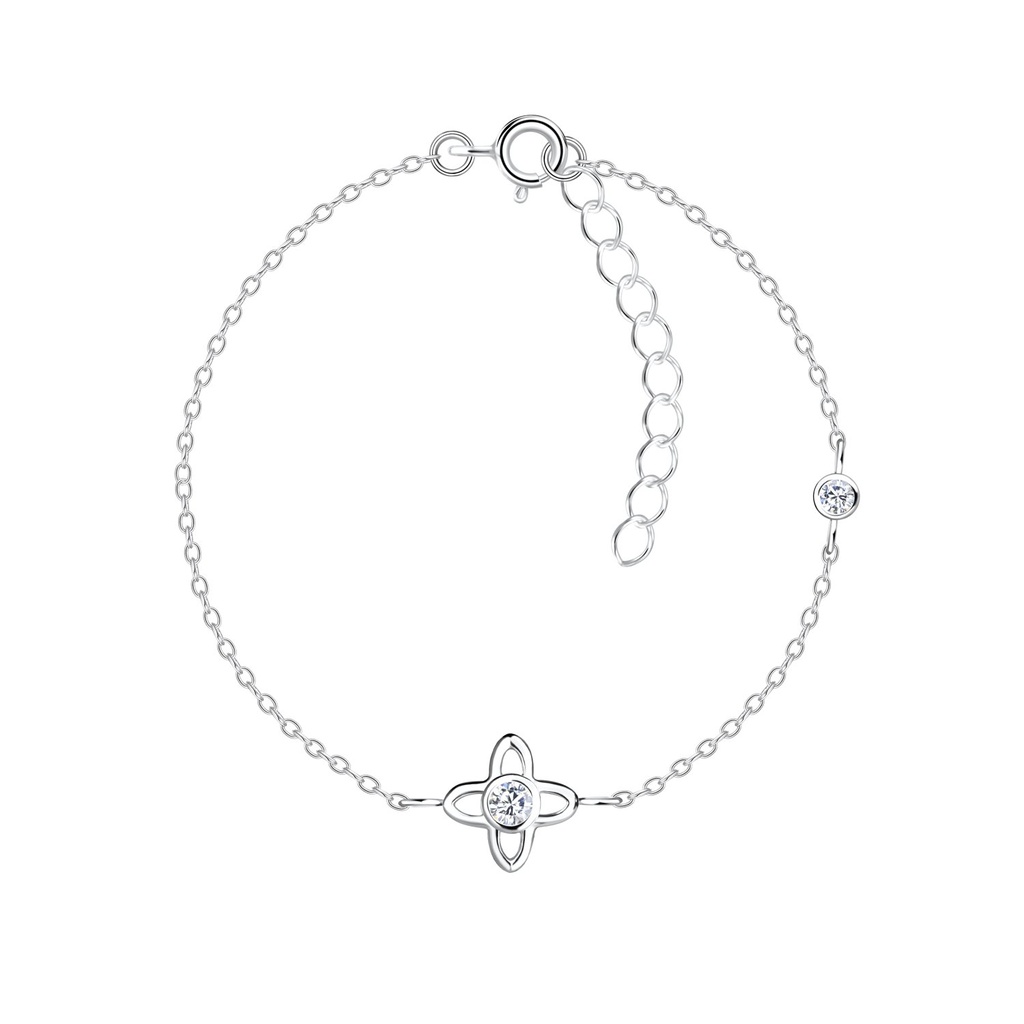 [10021906] Bracelet fleur en argent