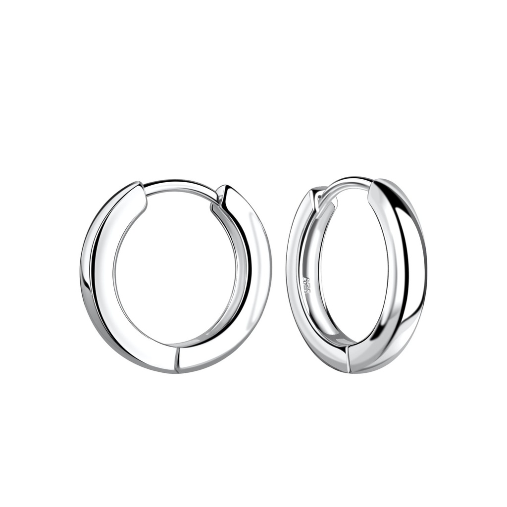 [10029632] 15mm Silver Huggie Earrings