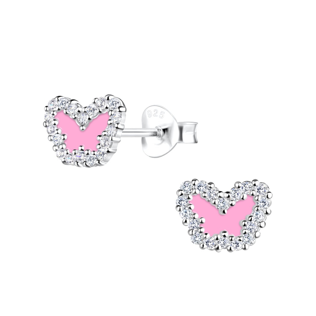 Puces d'oreilles papillon en argent