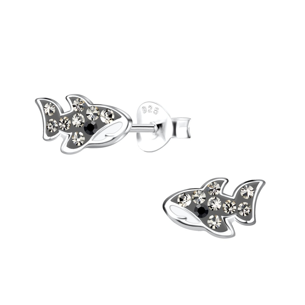 Puces d'oreilles requin en argent