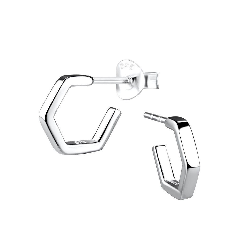 [10012543] Puces d'oreilles demi-créole en argent