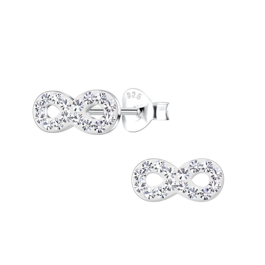 Silver Infinity Stud Earrings