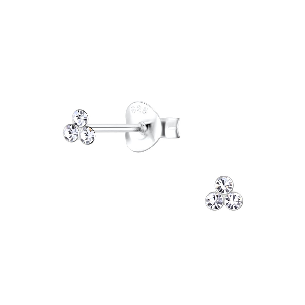 Puces d'oreilles pierre trois en argent