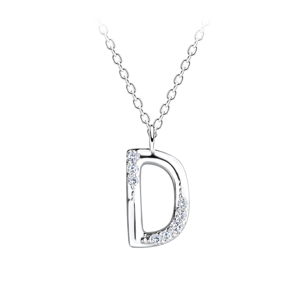 Collier lettre D en argent