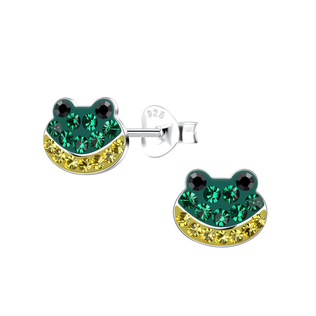 [10029758] Silver Frog Stud Earrings