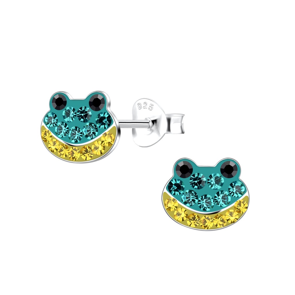 Silver Frog Stud Earrings