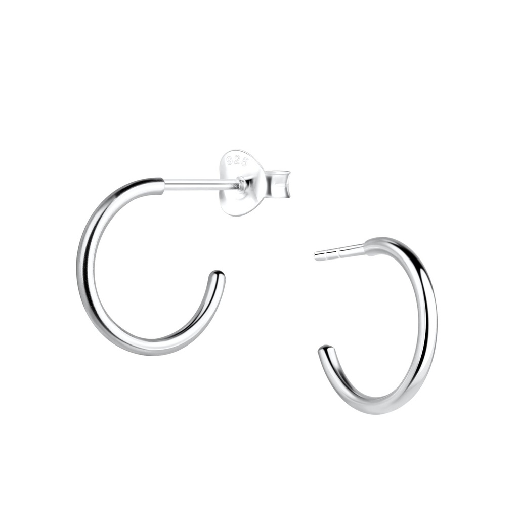 Puces d'oreilles demi-créole en argent