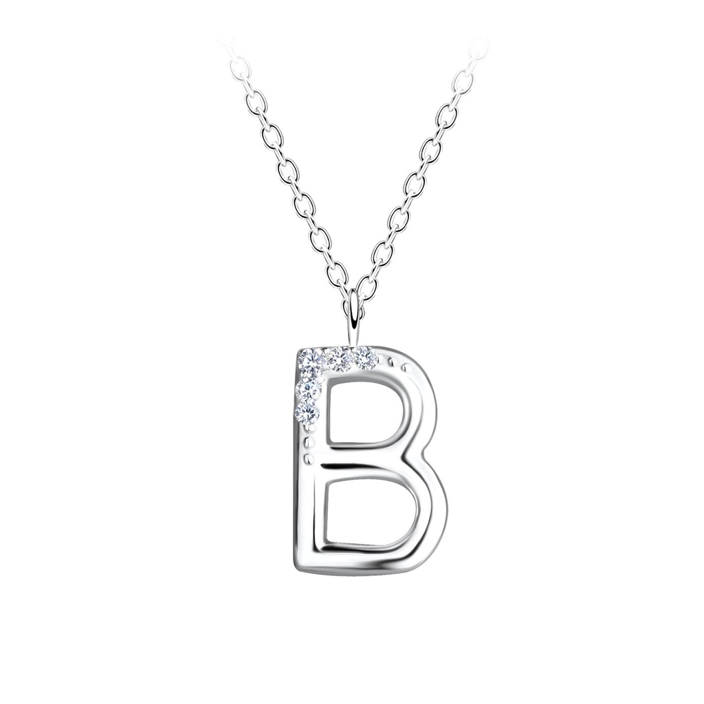 Silver Letter B Necklace