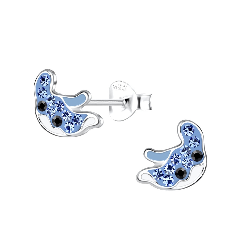 Puces d'oreilles raie en argent
