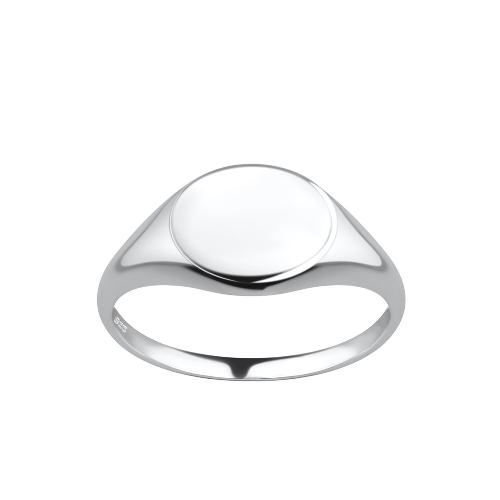 Bague chevalière ovale en argent
