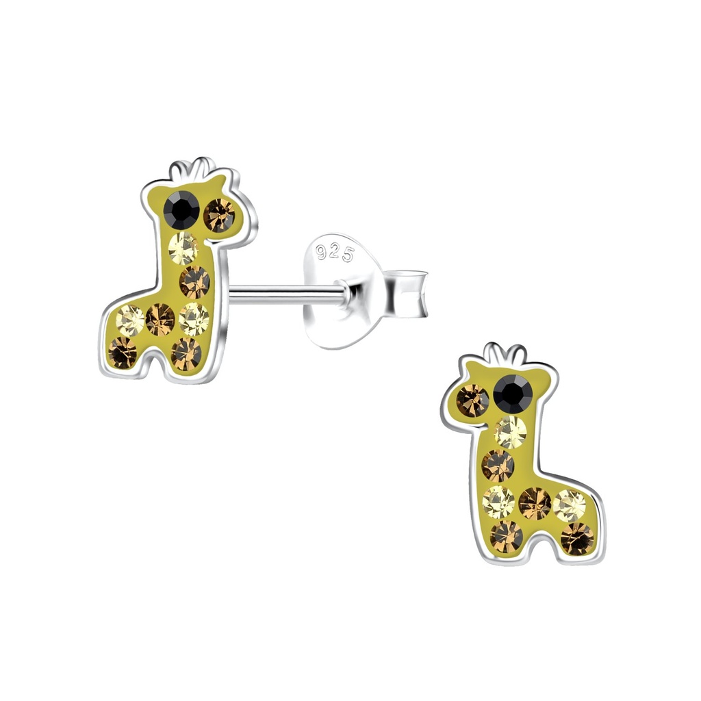 Puces d'oreilles girafe en argent