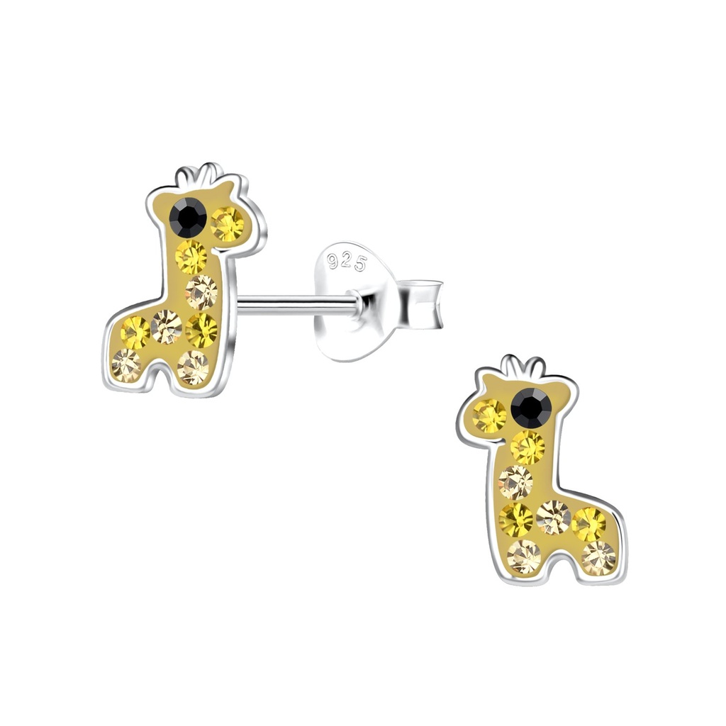 Silver Giraffe Stud Earrings