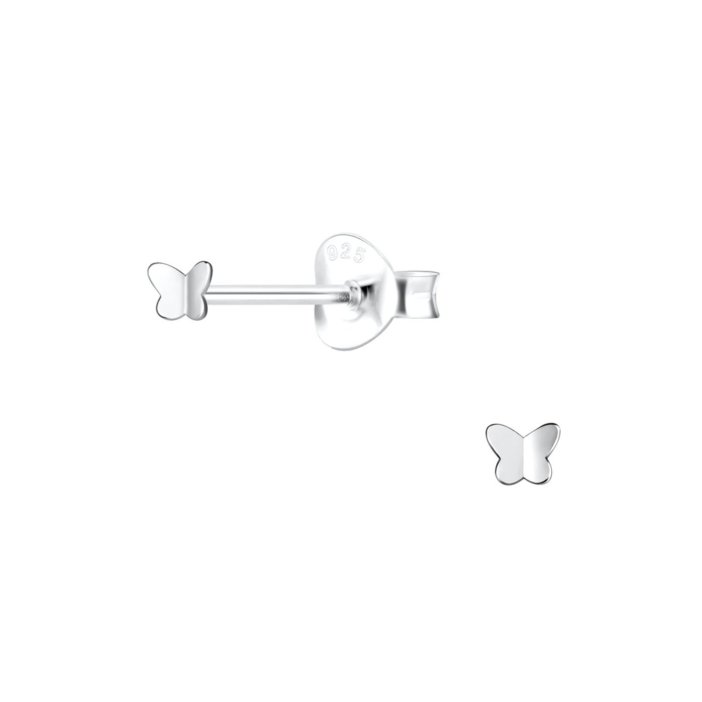 Puces d'oreilles papillon en argent