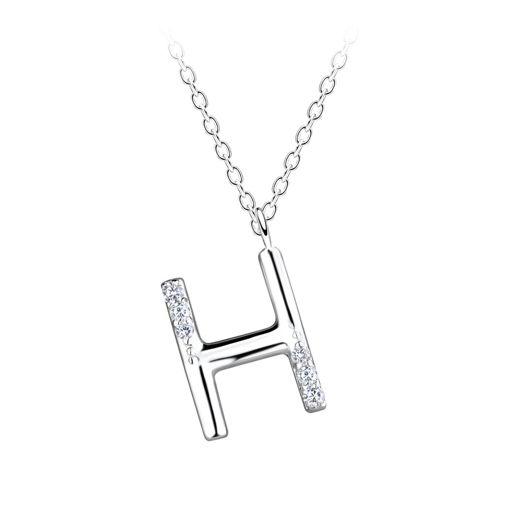[10029659] Silver Letter H Necklace