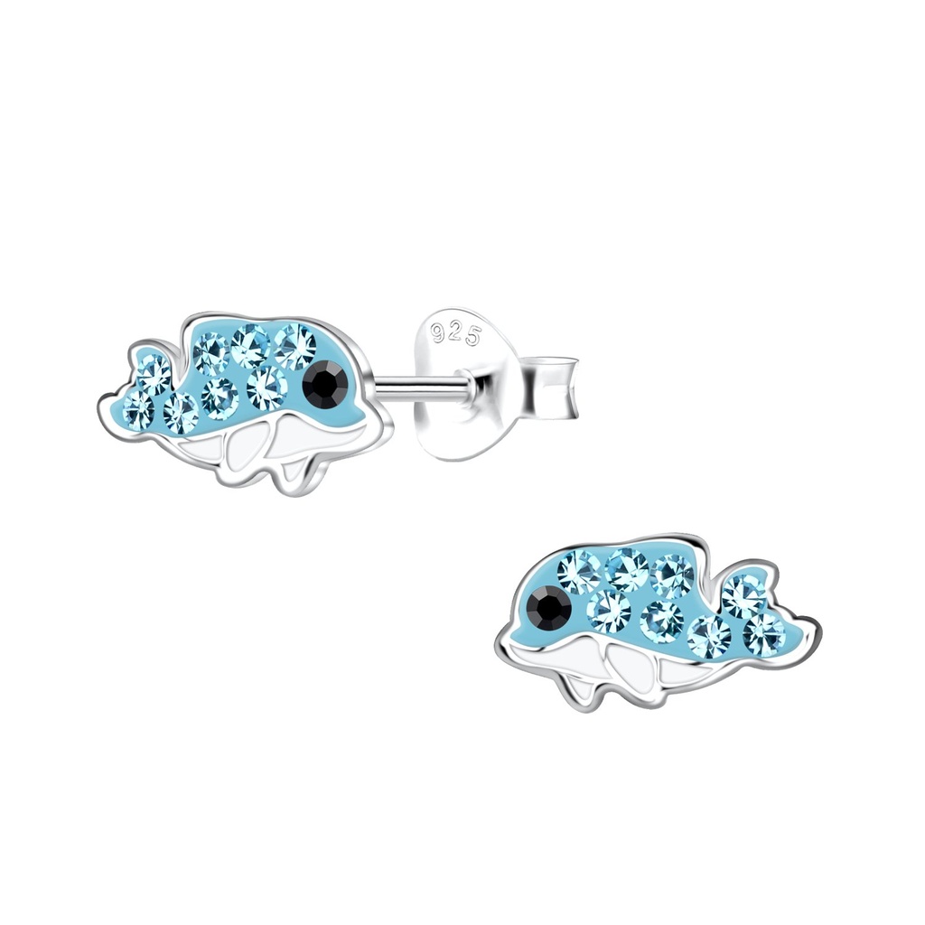 Puces d'oreilles dauphin en argent