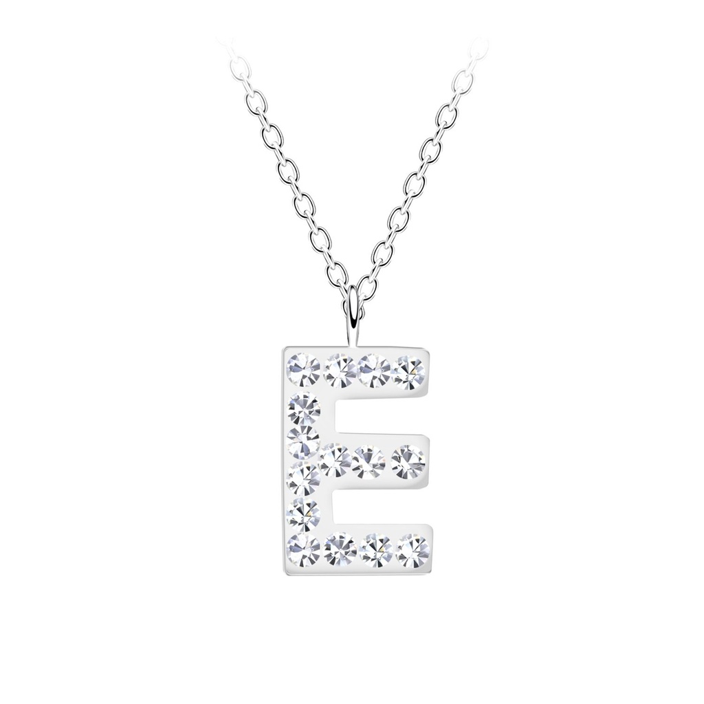 Silver Letter E Necklace