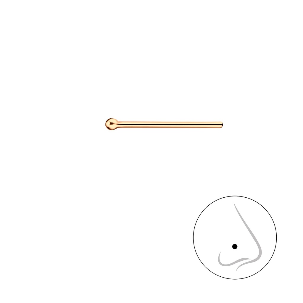Clou de nez boule en argent 1 mm