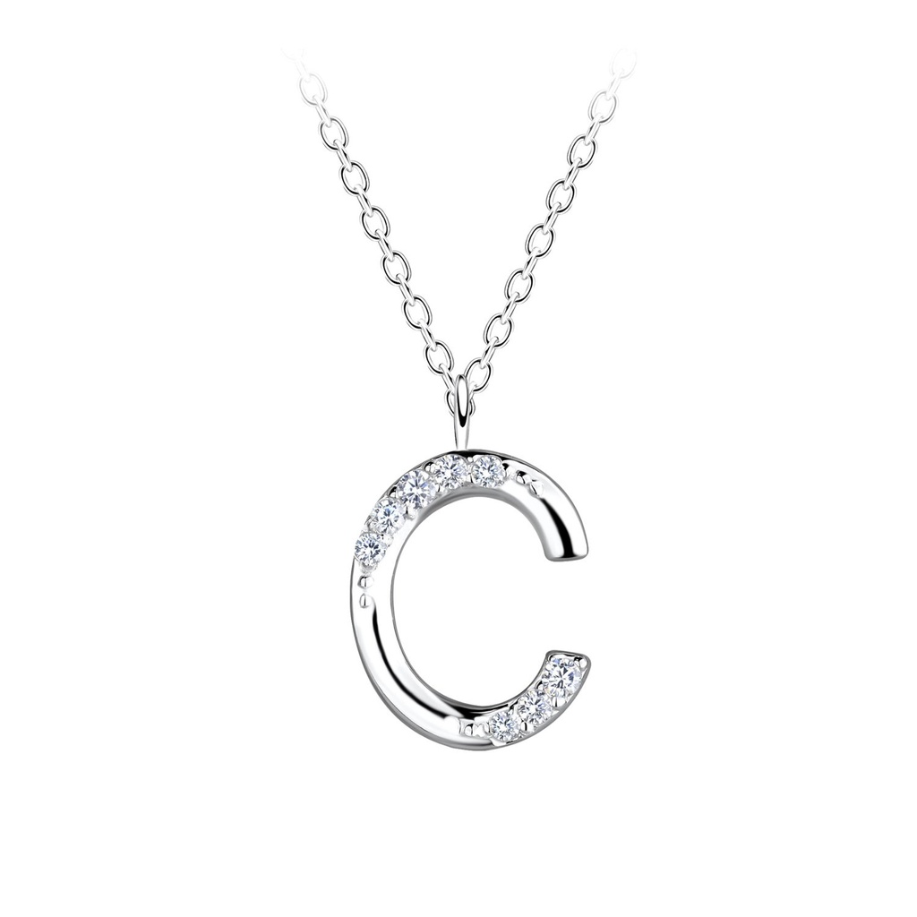 Collier lettre C en argent
