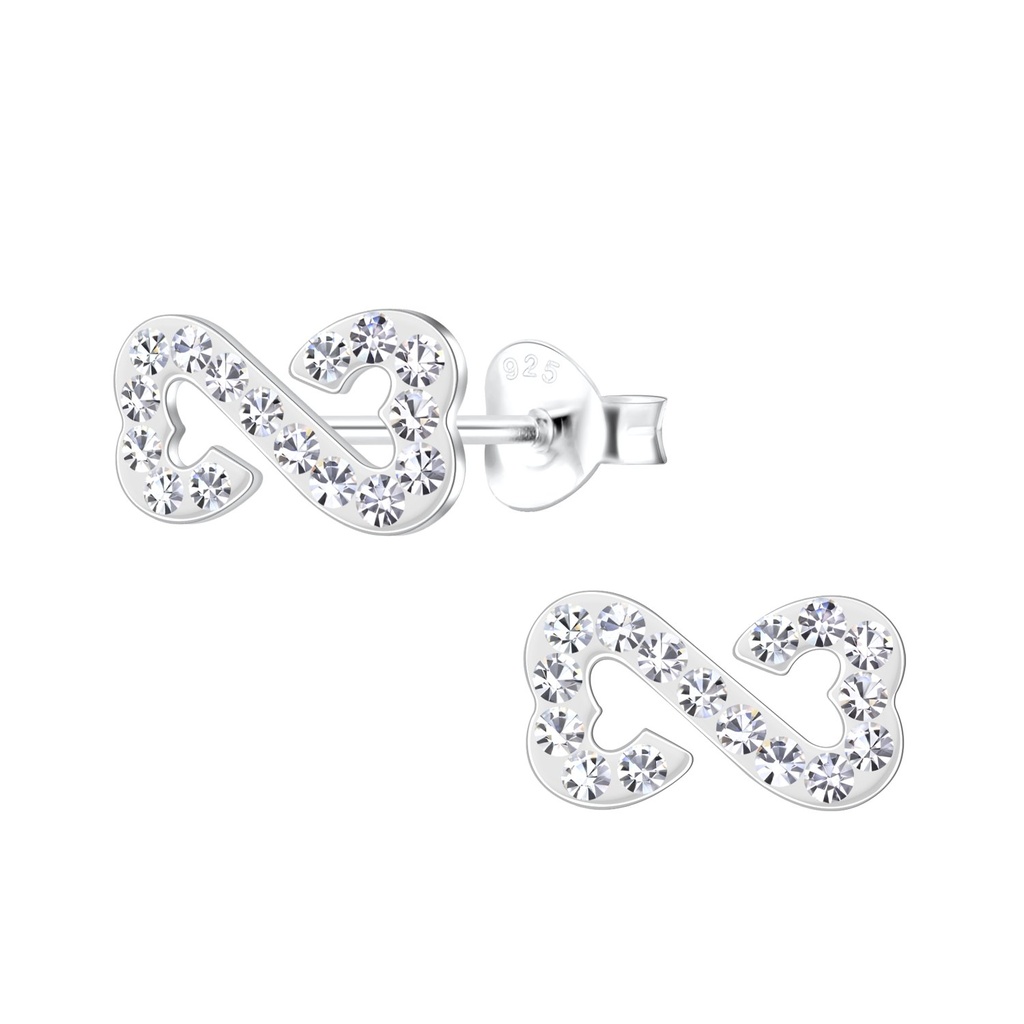 Puces d'oreilles infini cœur en argent