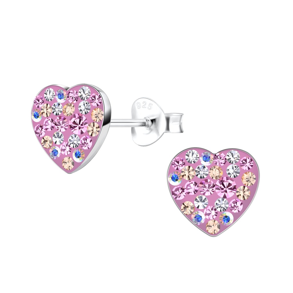 Silver Heart Stud Earrings