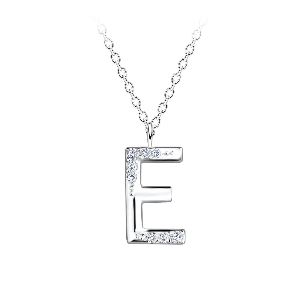 Silver Letter E Necklace