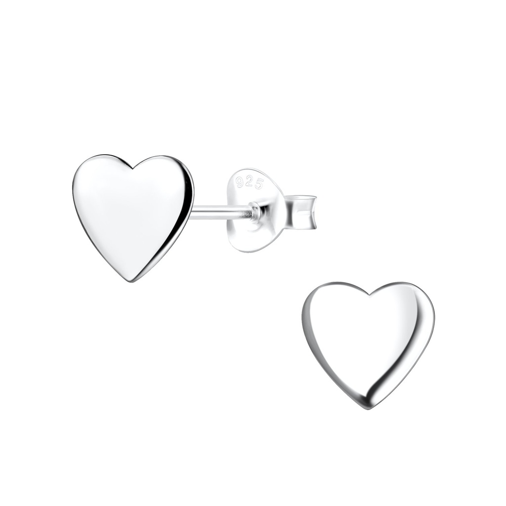 Puces d'oreilles cœur en argent
