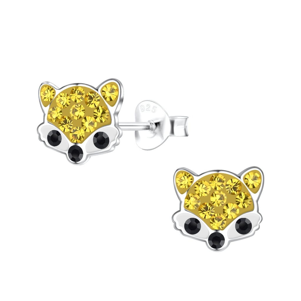 Silver Fox Stud Earrings