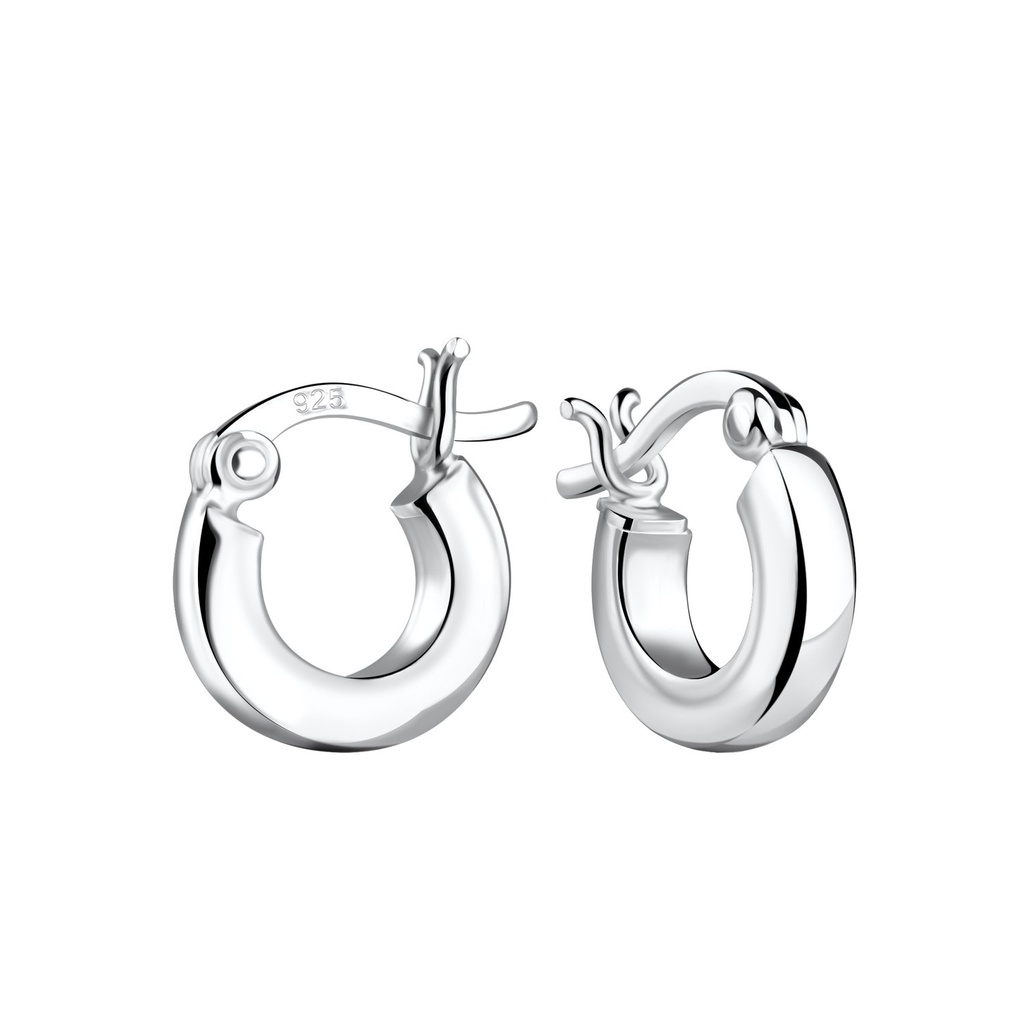 Créoles fermoir français en argent 10 mm