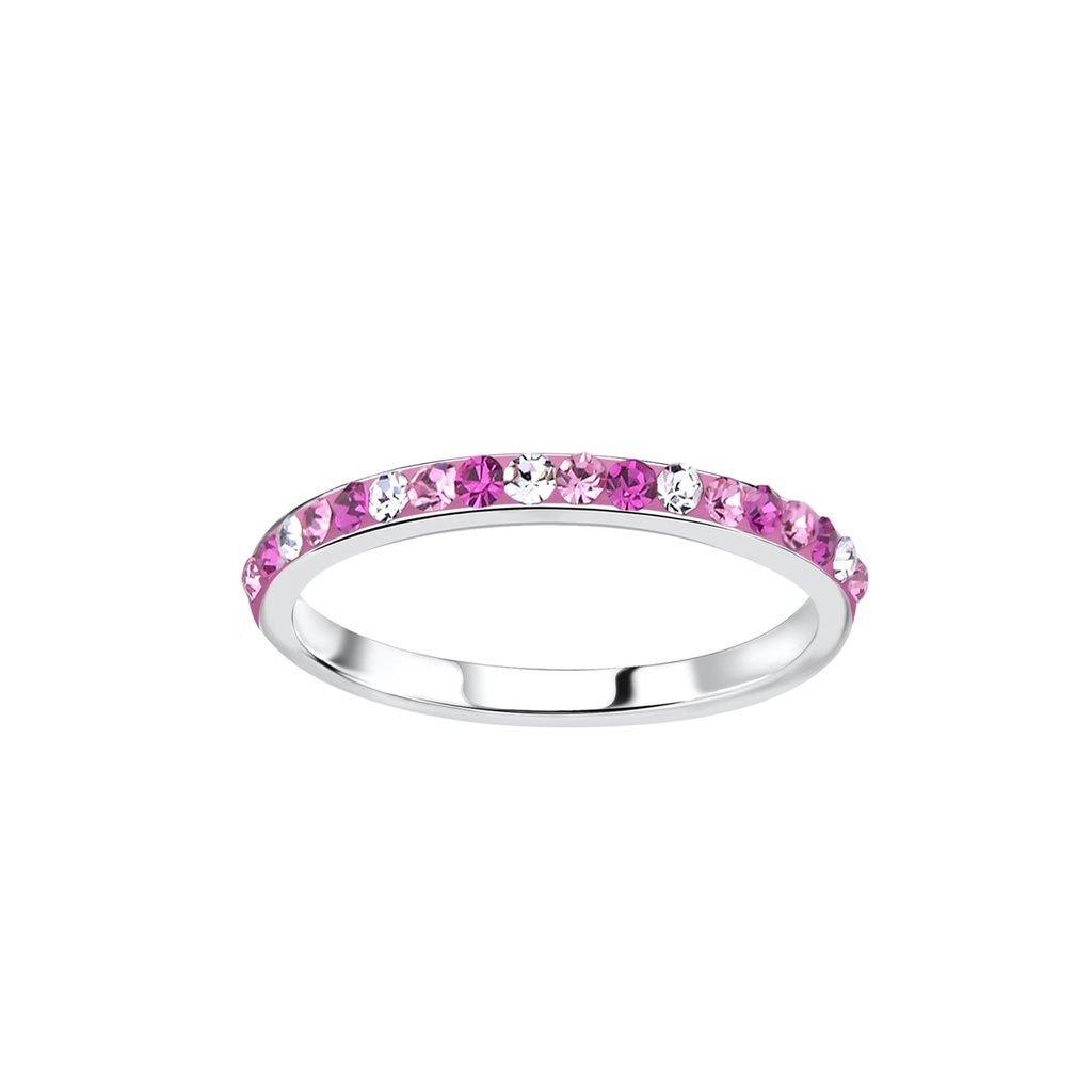 Silver Crystal Band Ring