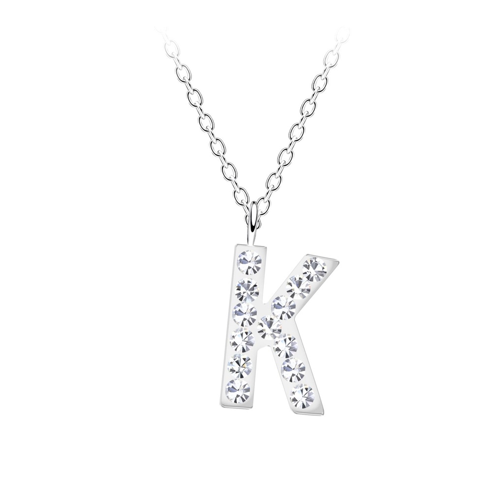 Collier lettre K en argent