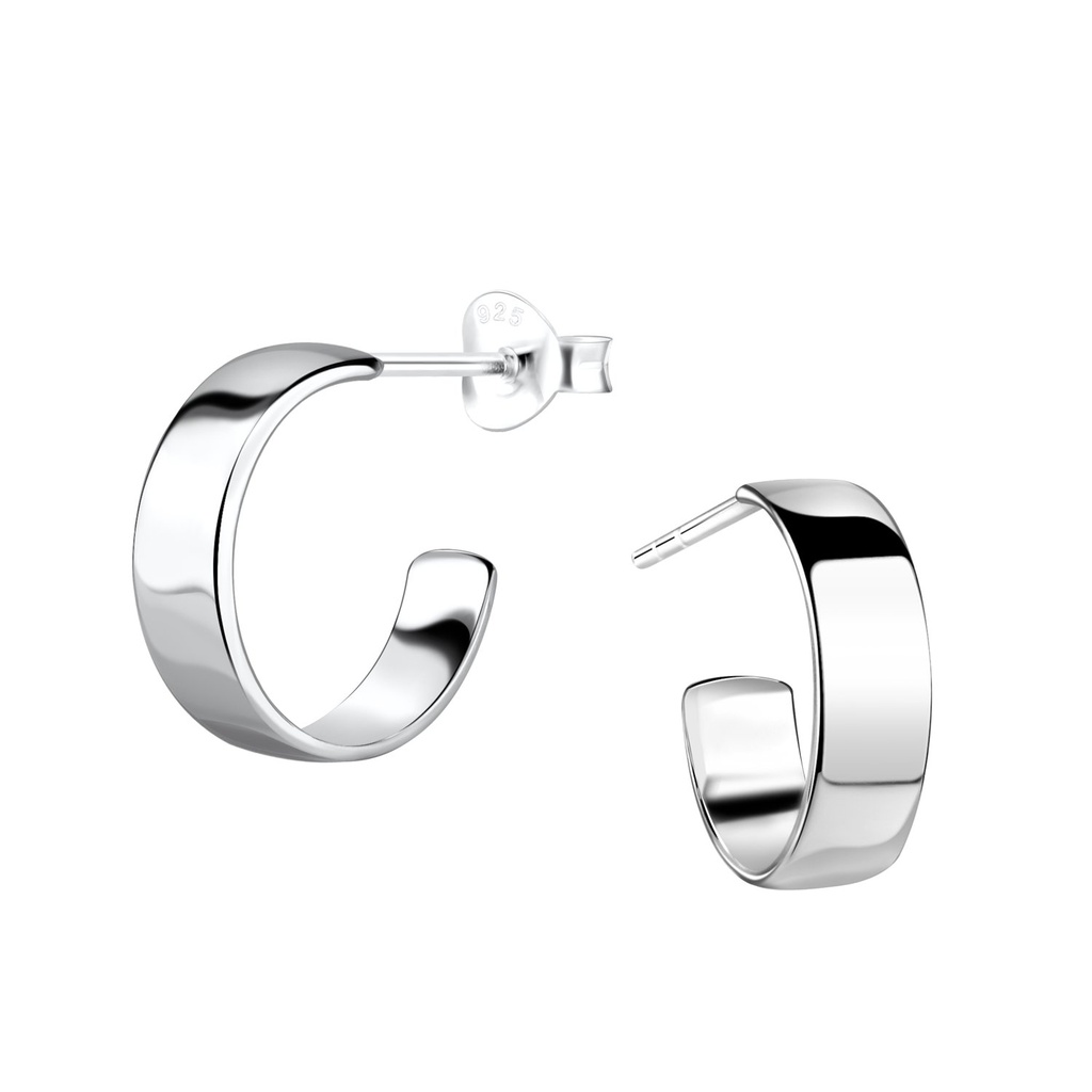 Puces d'oreilles demi-créole en argent
