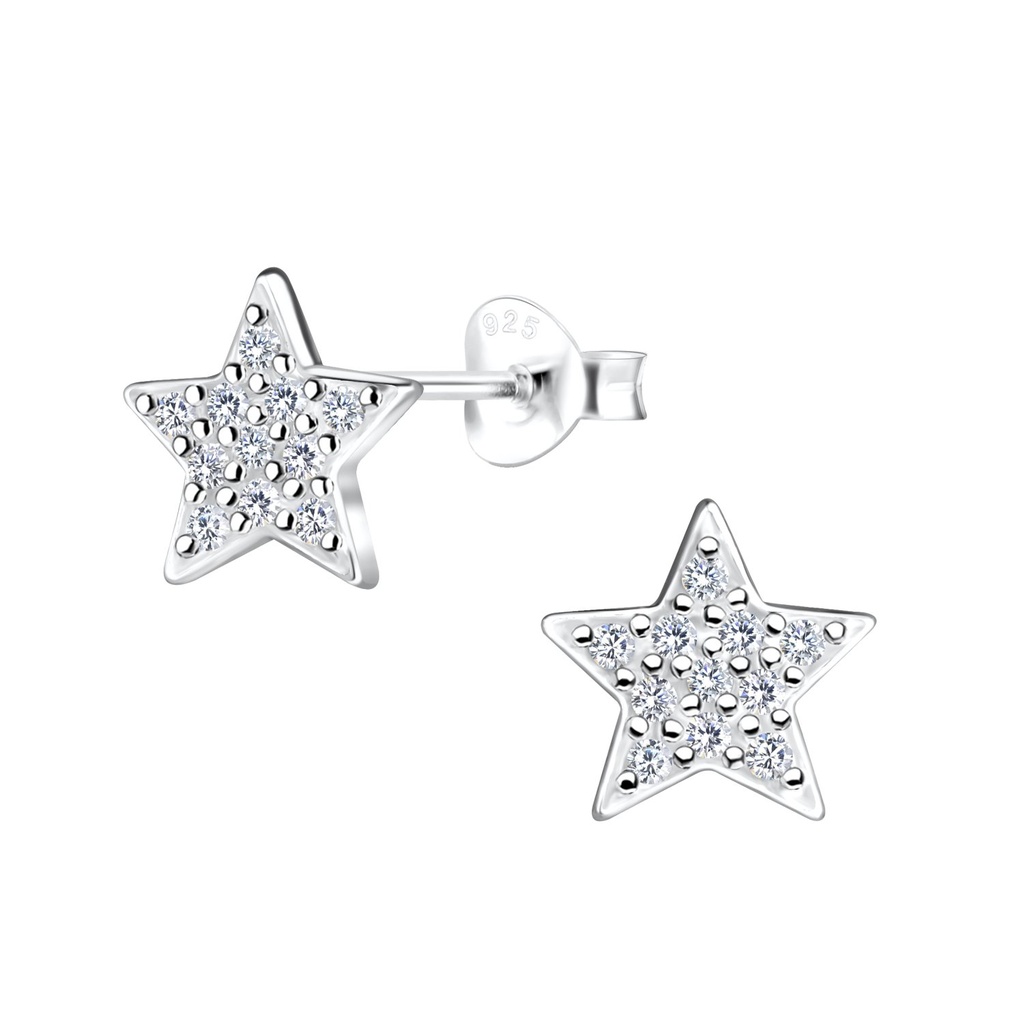 [10022794] Silver Star Stud Earrings