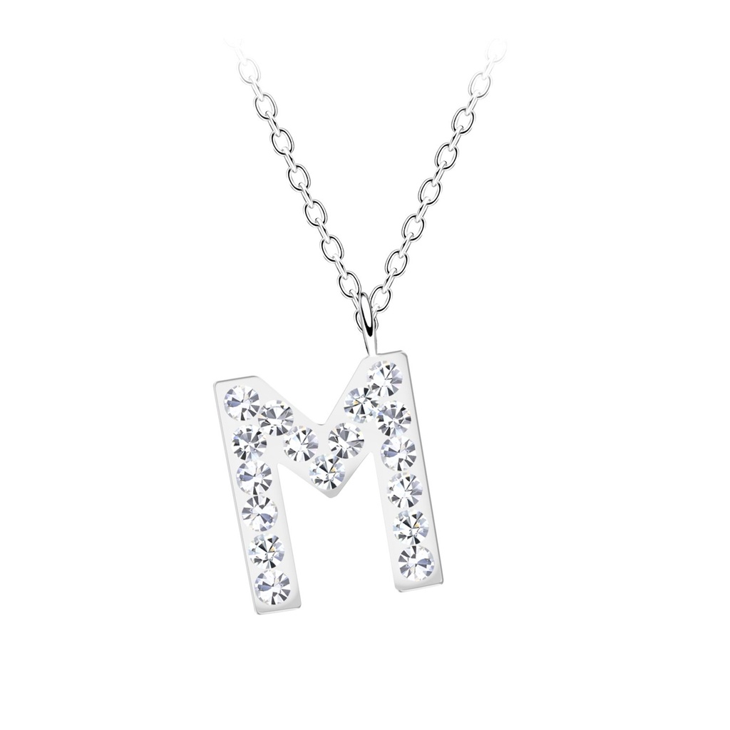 Silver Letter M Necklace