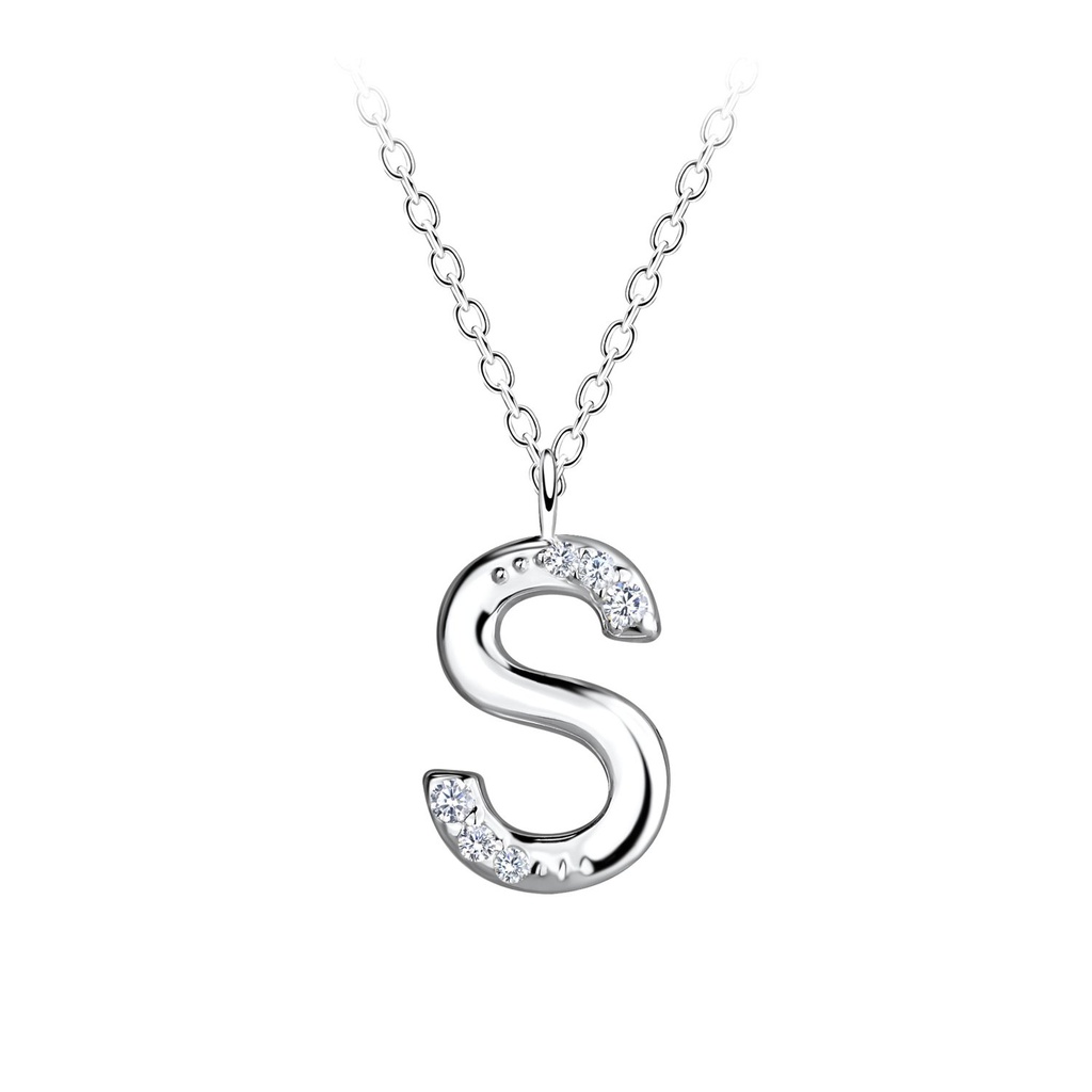 Collier lettre S en argent