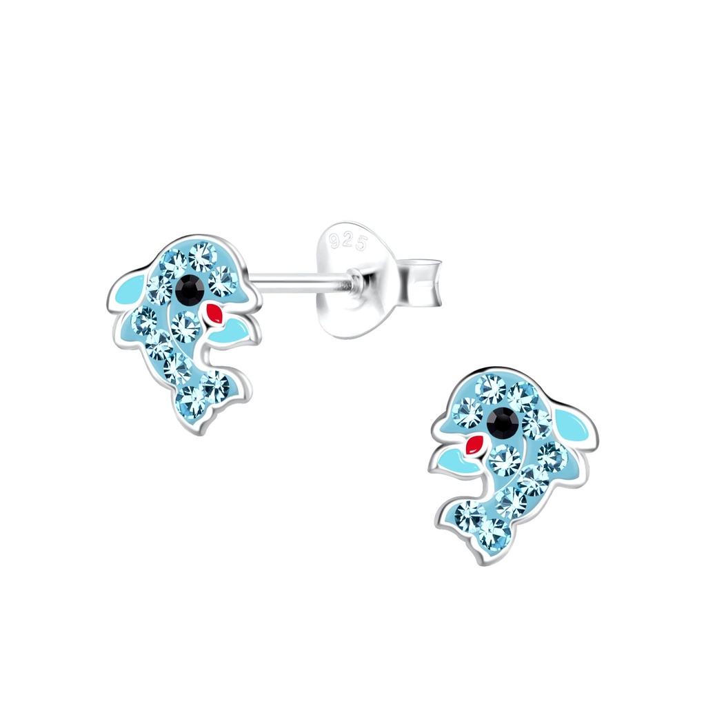 Silver Dolphin Stud Earrings