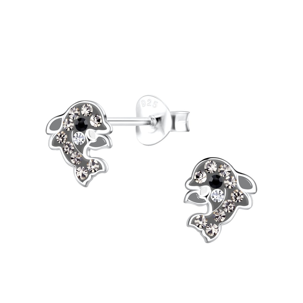 Silver Dolphin Stud Earrings