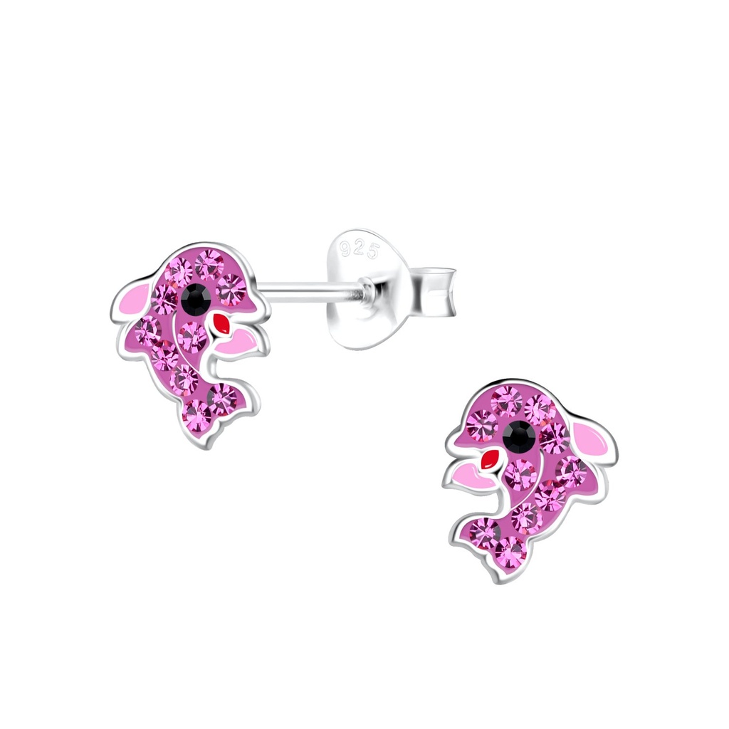 Silver Dolphin Stud Earrings